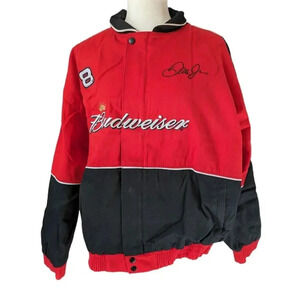 Vintage Nascar Racing Jacket Size Large #8 Dale Earnhardt Jr. Y2K